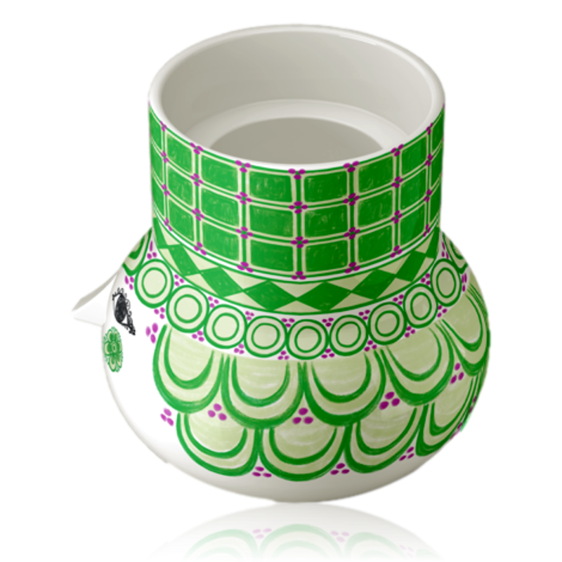 Bjørn Wiinblad Ceramic Olga Block Candle Holder Green