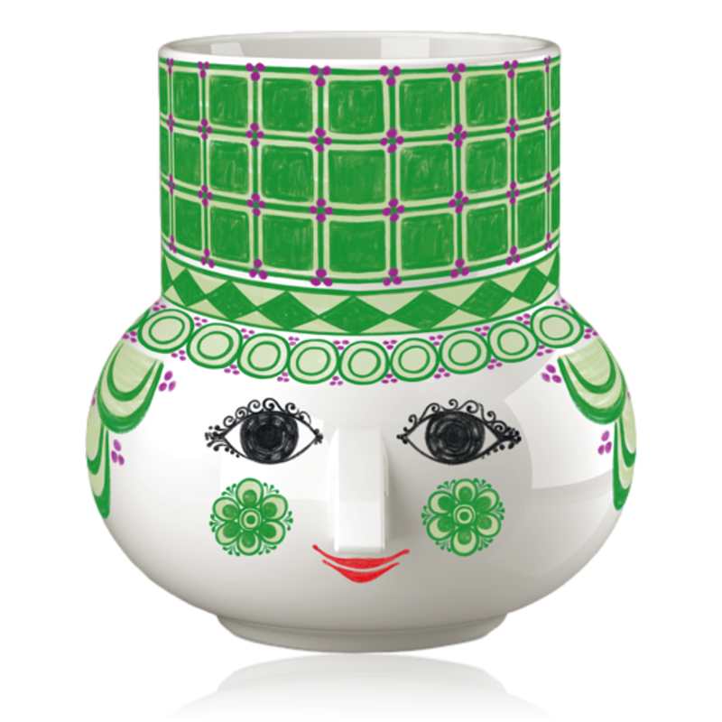 Bjørn Wiinblad Ceramic Olga Block Candle Holder Green