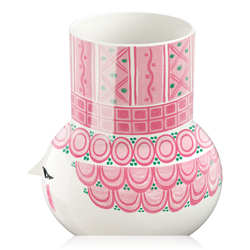 Bjørn Wiinblad Ceramic Olga Vase 15cm Pink