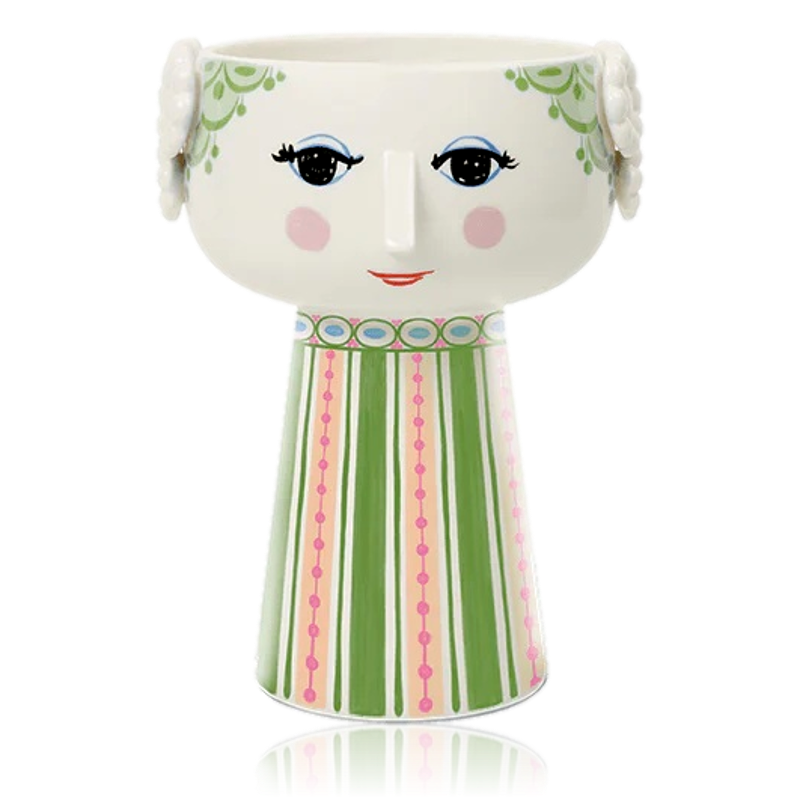 Bjørn Wiinblad Ceramic Eva Vase 23cm Green