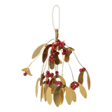 Broste Brass Mistletoe Decoration Red Beads