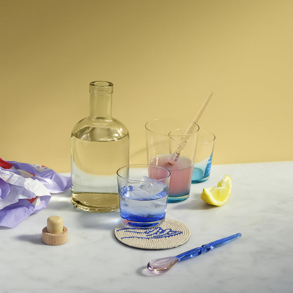 Broste Hue Mouthblown Glass Tumbler Blue