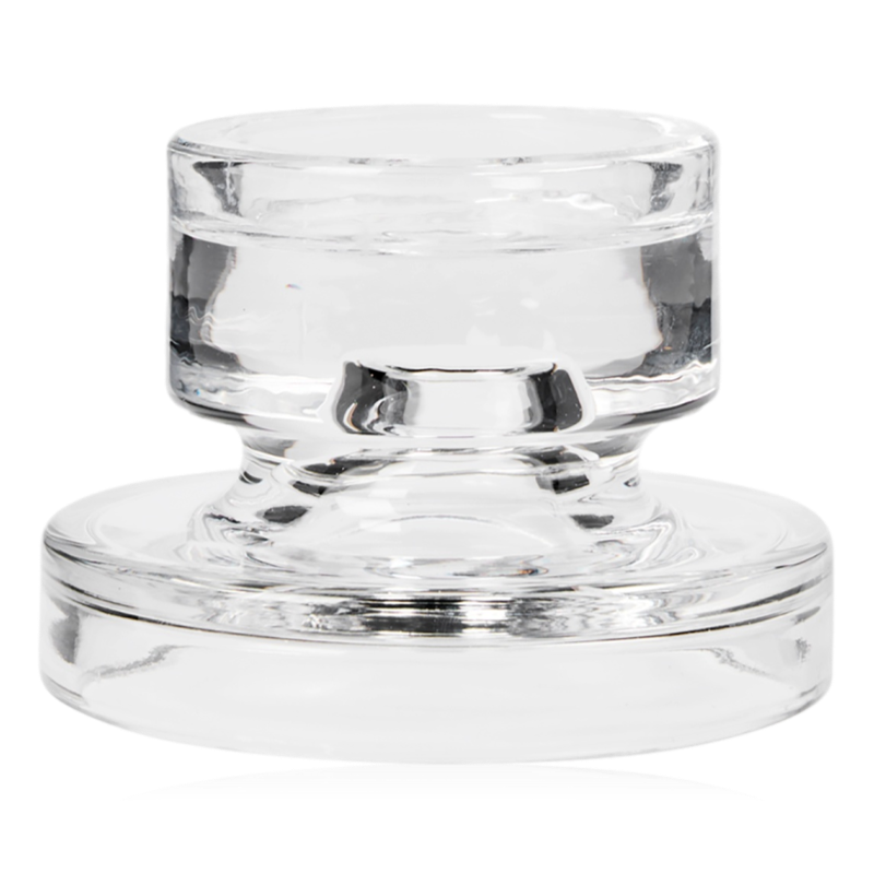 Broste Petra Glass Pillar Candle Holder Small Clear