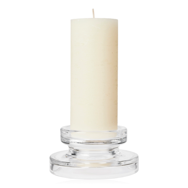 Broste Petra Glass Pillar Candle Holder Medium Clear