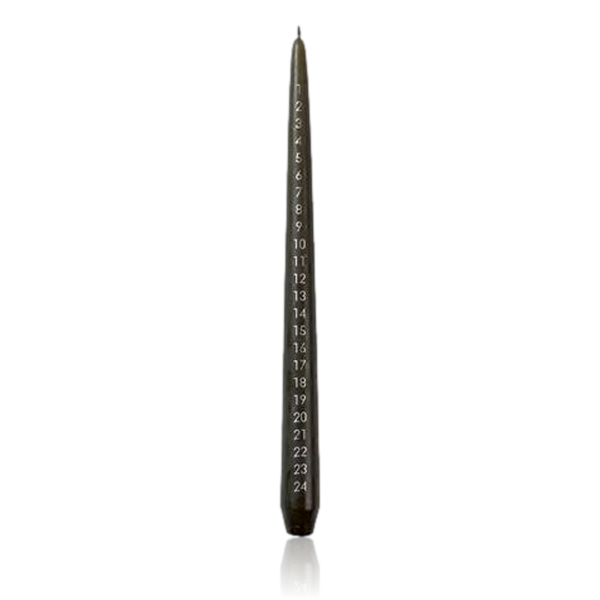 Broste Advent Taper Candle Forest Green & Silver