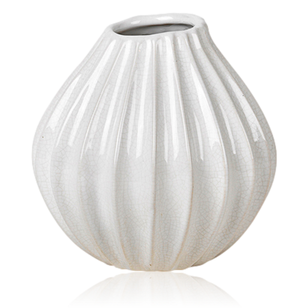 Broste Ceramic Wide Vase Small Off-White