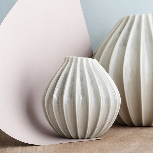 Broste Ceramic Wide Vase Small Off-White