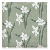 Broste Paper Napkin Daffodil White & Green