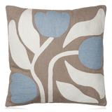 Broste Dora Cushion With Pad Taupe/Light Blue