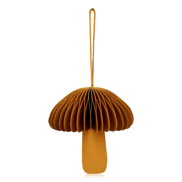 Broste Paper Fungi Ornament Mustard