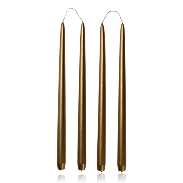 Broste Smooth Taper Candle Set of 4 Gold