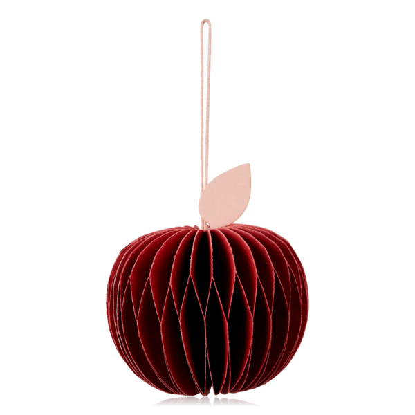 Broste Hanging Paper Apple Decoration Dark Red