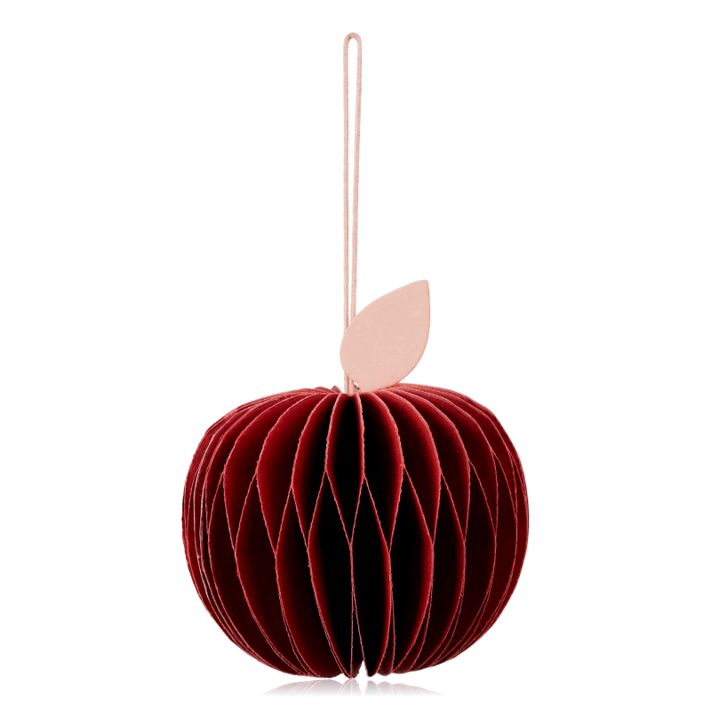 Broste Hanging Paper Apple Decoration Dark Red
