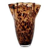 Broste Liva Mouthblown Glass Vase Brown Tortoiseshell Large