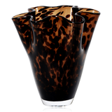 Broste Liva Mouthblown Glass Vase Brown Tortoiseshell Small