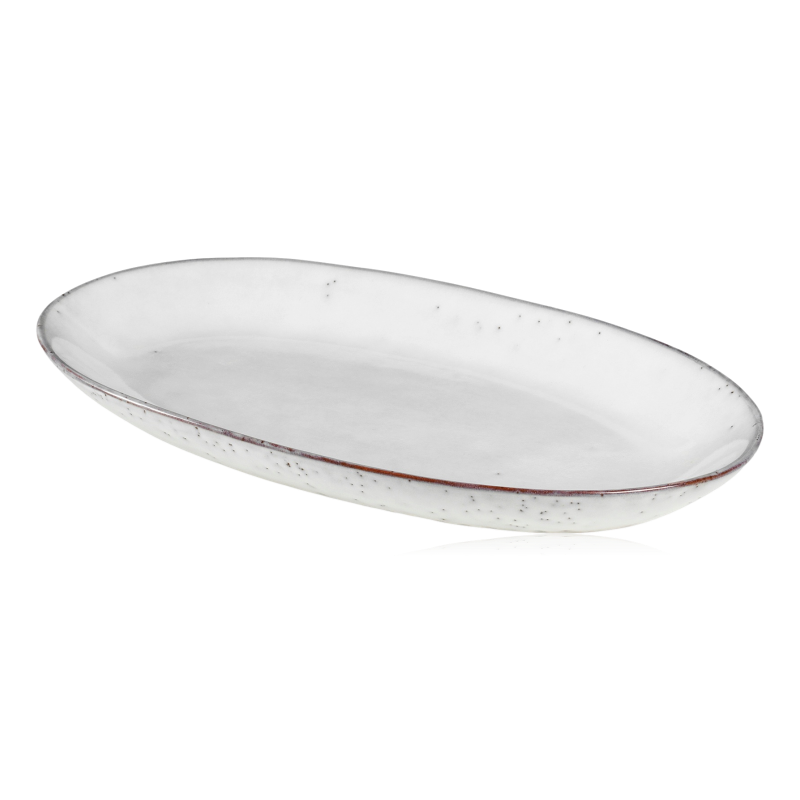 Broste Nordic Sand Stoneware Oval Serving Plate