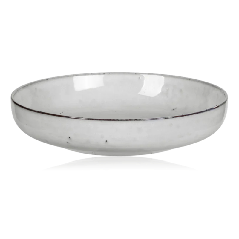 Broste Nordic Sand Stoneware Shallow Bowl