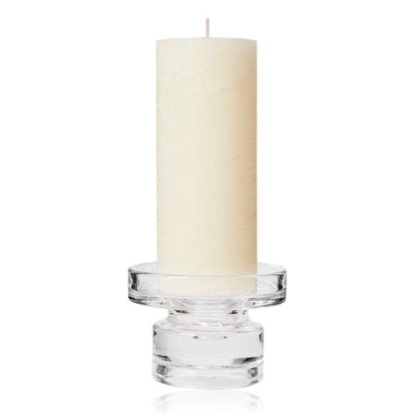 Broste Petra Glass Pillar Candle Holder Small Clear