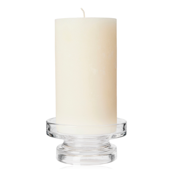 Broste Petra Glass Pillar Candle Holder Medium Clear