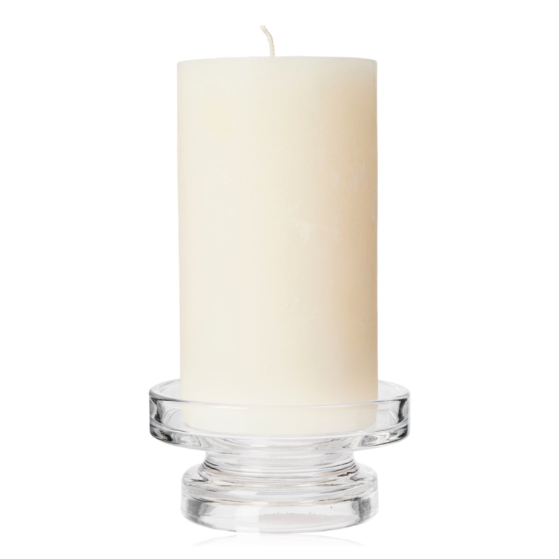 Broste Petra Glass Pillar Candle Holder Medium Clear