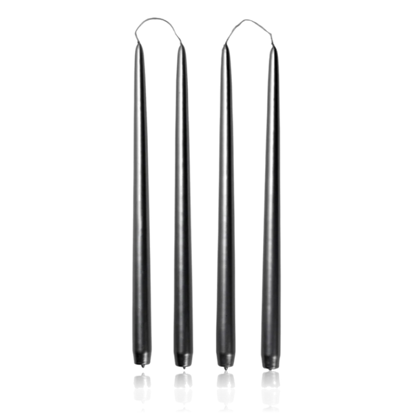 Broste Smooth Taper Candle Set of 4 Silver