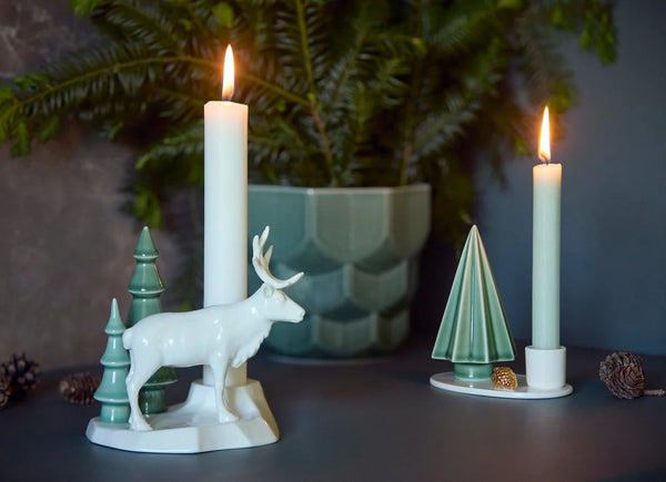 Dottir Nordic Design Winter Stories Reindeer in Forest Candle Holder