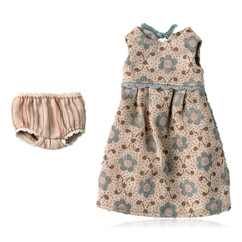 Maileg Bunny in Brown Floral Dress Size 2