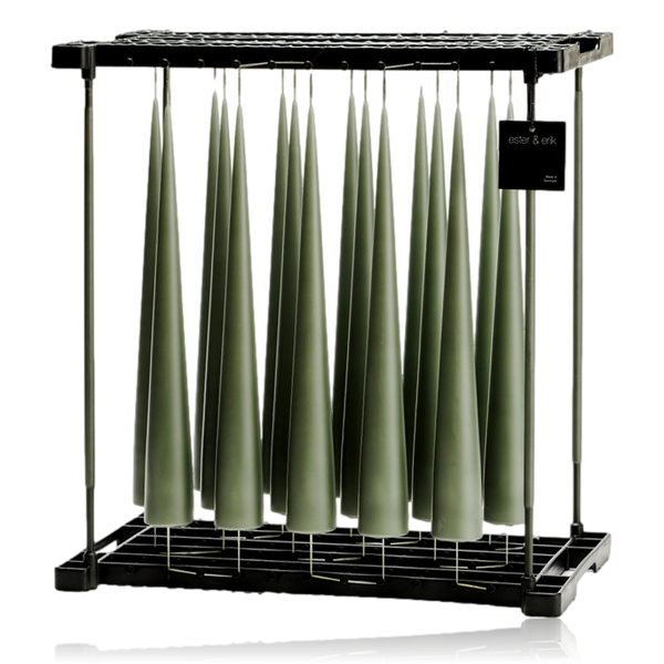 Ester & Erik Cone Candles 37cm Green Soil Set of 2