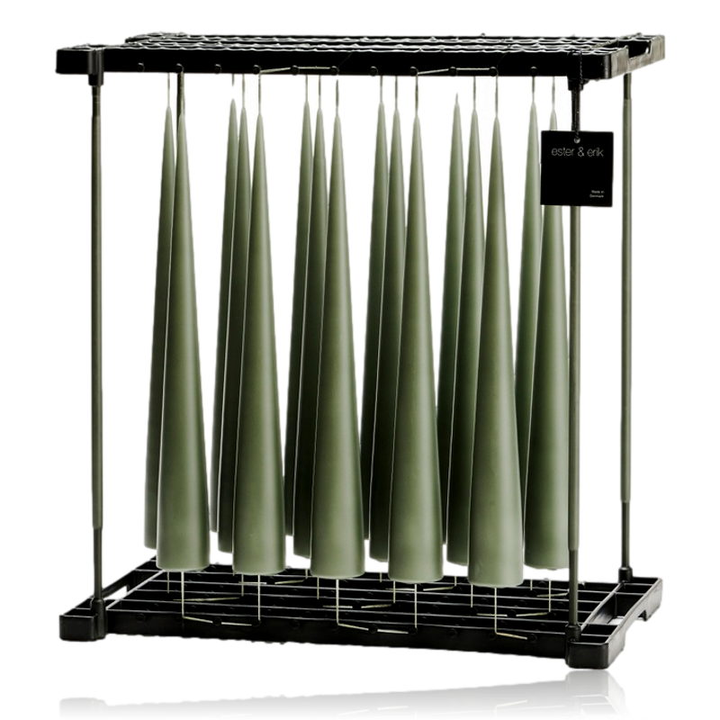 Ester & Erik Cone Candles 37cm Green Soil Set of 2