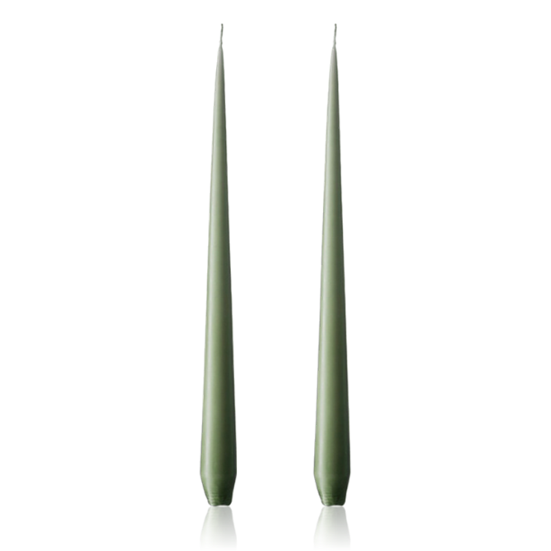 Ester & Erik Taper Candle 32cm Green Soil Set of 2