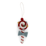 Gry & Sif Hanging Felt Candy Decoration Blue Bow