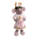 Gry & Sif Grey Hanging Felt Girl Mouse Saint Lucia Small