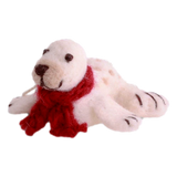 Gry & Sif Hanging Felt Baby Seal With Red Scarf
