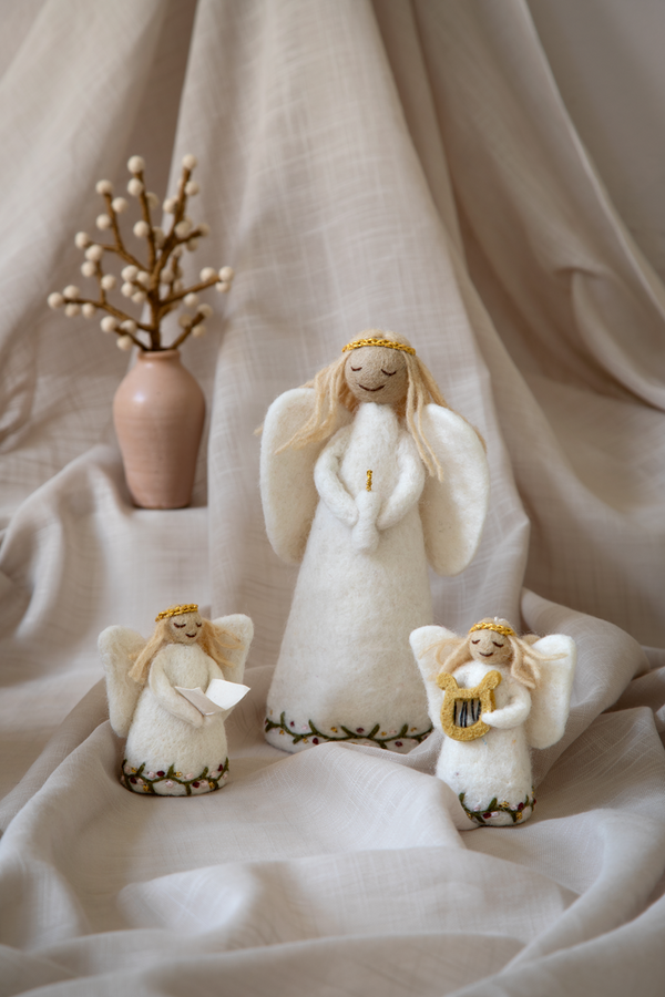 Gry & Sif Hanging Felt Angel Decoration With Candle