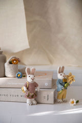 Gry & Sif Hanging Felt Bunny White With Daffodil
