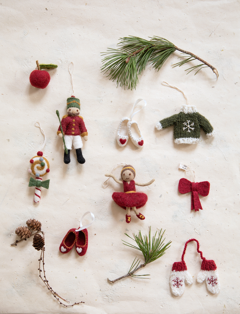 Gry & Sif Hanging Felt Mushroom With Embroidery Small
