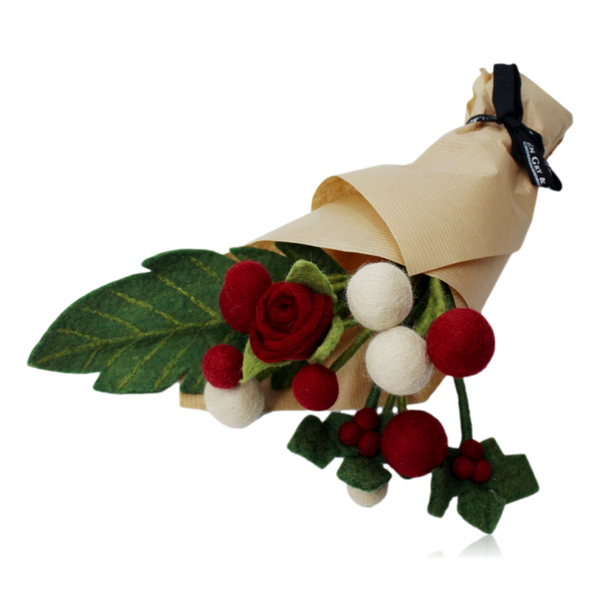 Gry & Sif Felt Rose Long Red