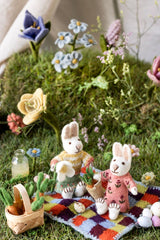 Gry & Sif Hanging Felt Girl Bunny With Snowdrop