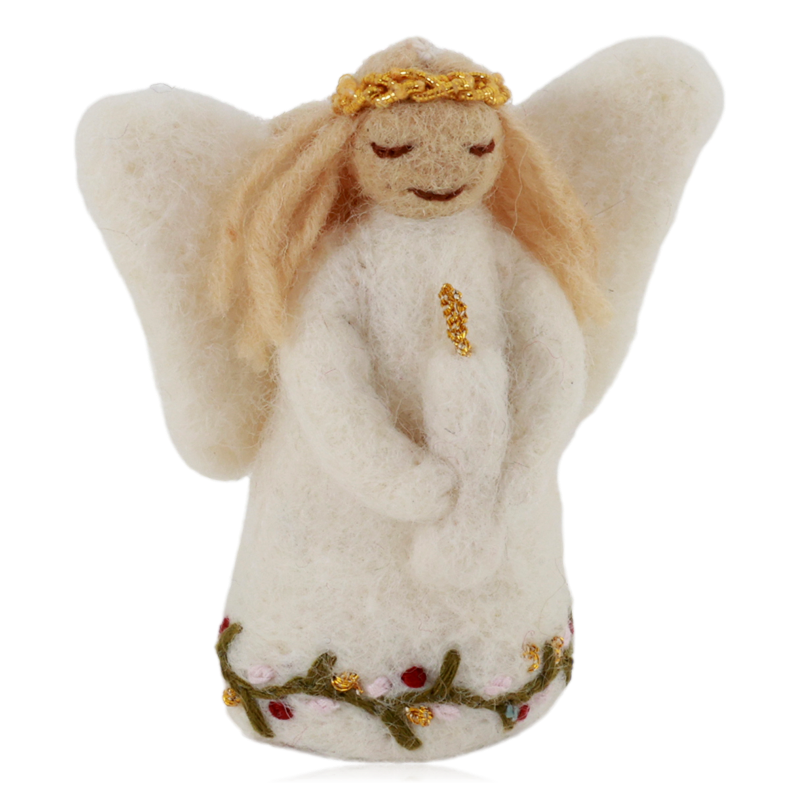 Gry & Sif Hanging Felt Angel Decoration With Candle