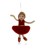 Gry & Sif Felt Ballerina Decoration Red