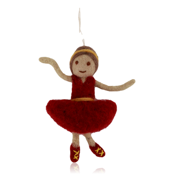 Gry & Sif Felt Ballerina Decoration Red