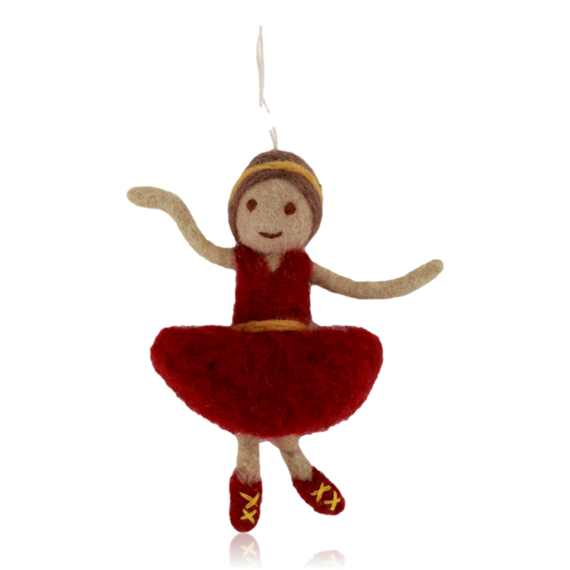 Gry & Sif Felt Ballerina Decoration Red