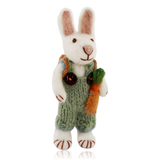 Gry & Sif Hanging Felt Boy Bunny Decoration With Carrot & Backpack