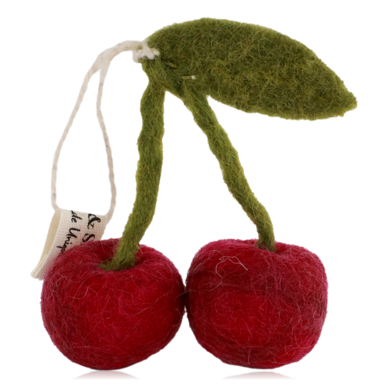 Gry & Sif Hanging Felt Cherry Decoration