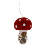 Gry & Sif Hanging Felt Mushroom House Small