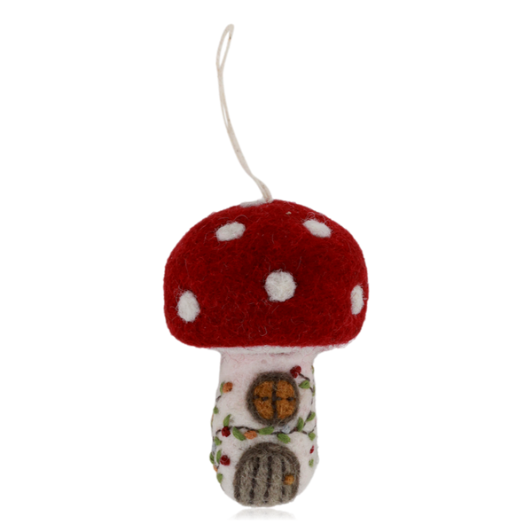 Gry & Sif Hanging Felt Mushroom House Small