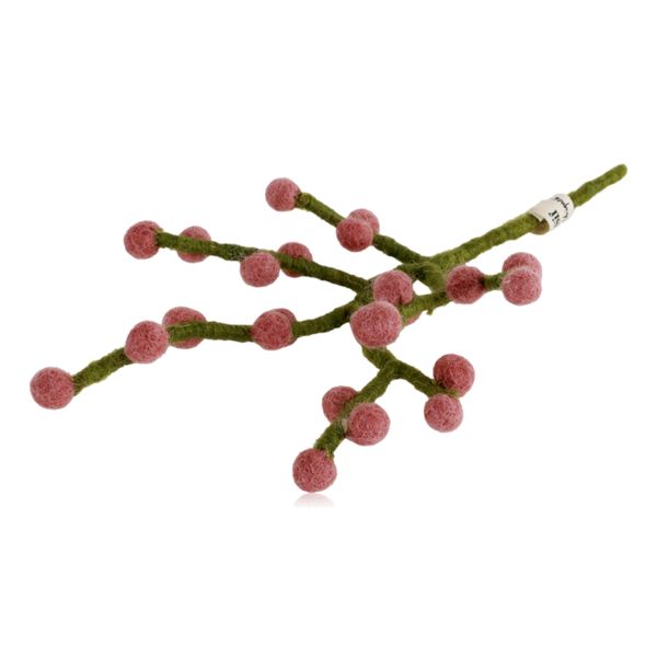 Gry & Sif Mini Felt Branch With Pink Berries