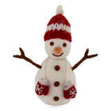 Gry & Sif Hanging Felt Snowman Decoration With Mittens