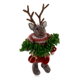 Gry & Sif Felt Girl Deer With Garland