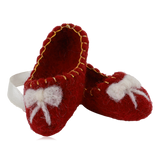 Gry & Sif Hanging Felt Ballet Shoe Decoration Red
